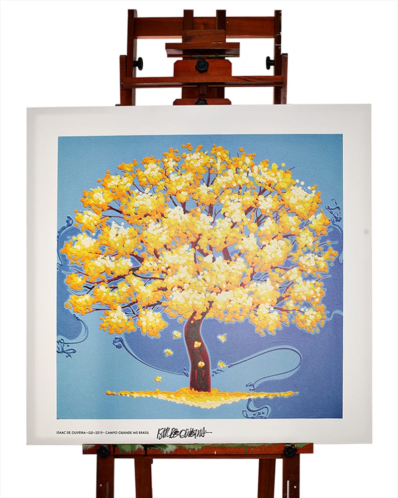 Canvas Ipê Amarelo/fundo azul claro / m²