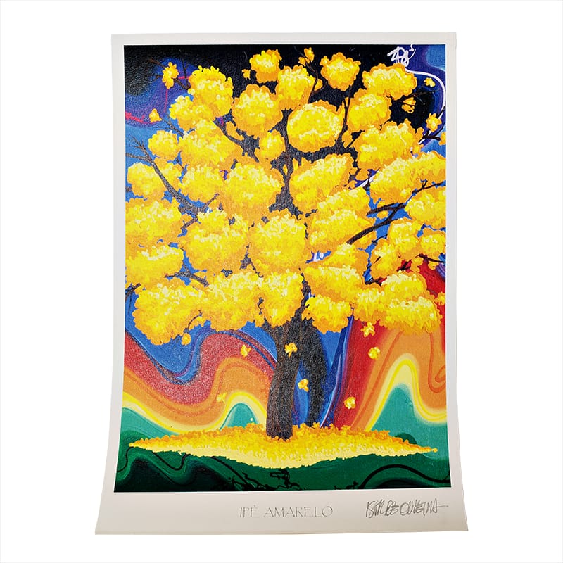 Gravura Digital Ipê Amarelo/fundo movimento