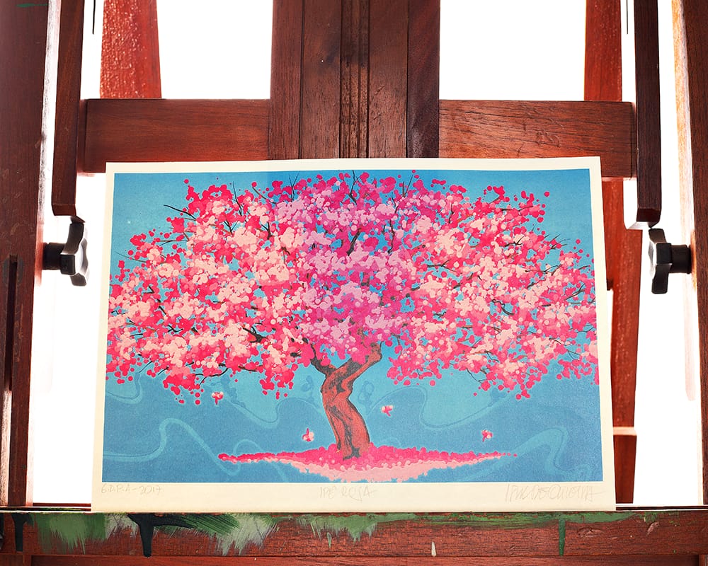 Gravura Assinatura Original Ipê Rosa 01