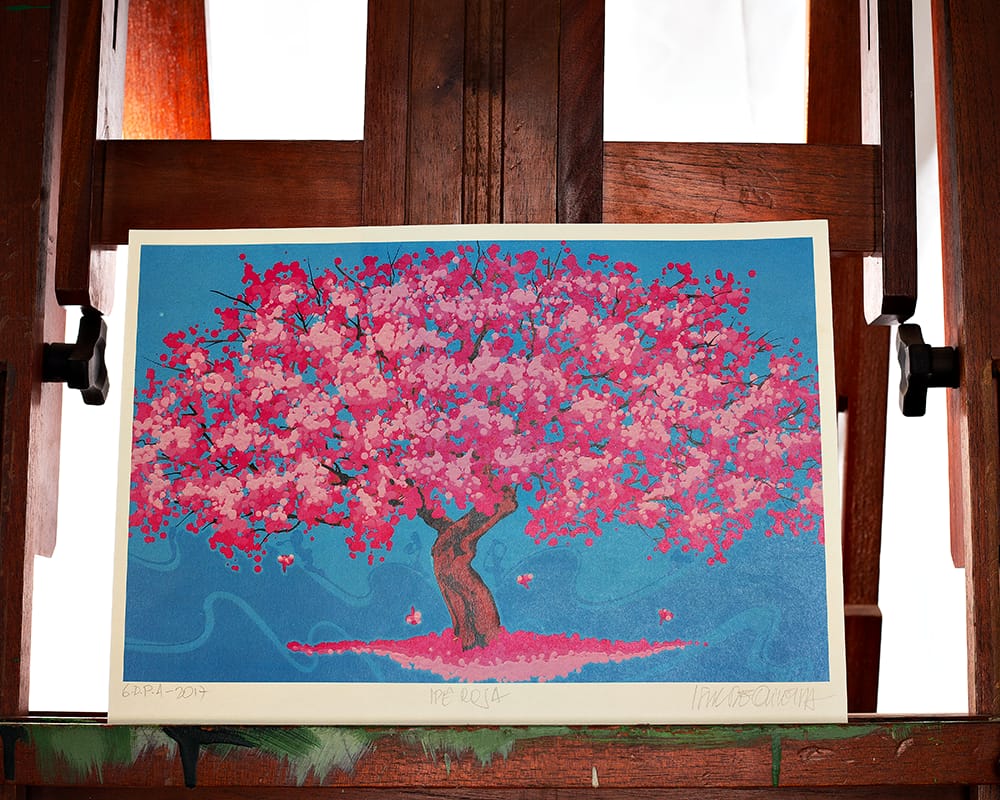 Gravura Assinatura Original Ipê Rosa