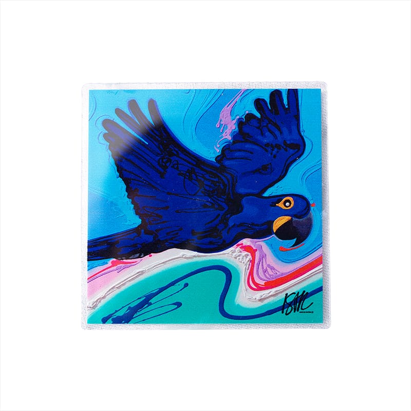 Ímã Arara Azul Quadrado