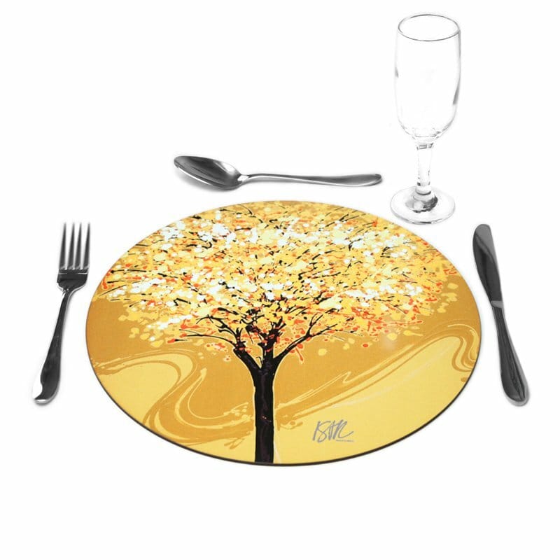 Sousplat Ipê Amarelo Fundo Mostarda